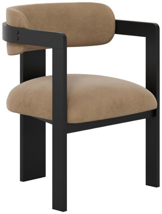 Mai Mole and Black Velvet Fabric Chair