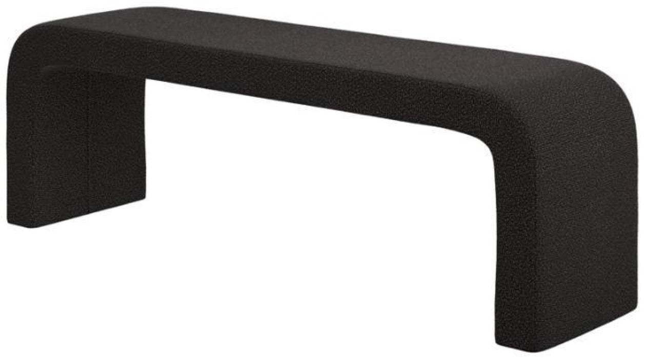 Ren Black Boucle Fabric Bench