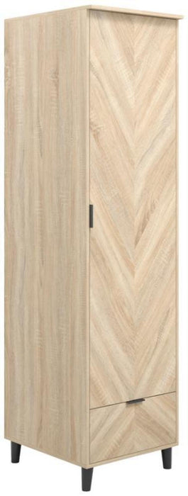 Stockholm Chevron Sonoma Oak 1 Door Wardrobe