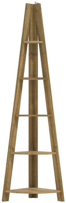 Tiva Ladder Oak Corner Shelving