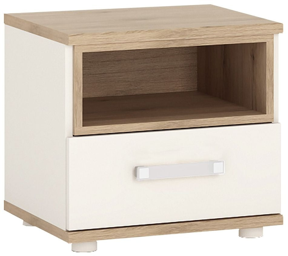 4Kids 1 Drawer Bedside Cabinet with Opalino Handles