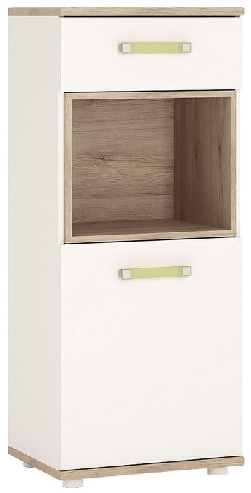 4Kids 1 Door 1 Drawer Narrow Cabinet with Lemon Handles