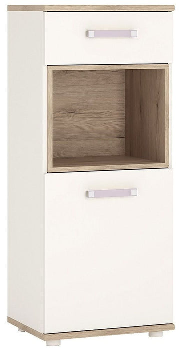 4Kids 1 Door 1 Drawer Narrow Cabinet with Lemon Handles