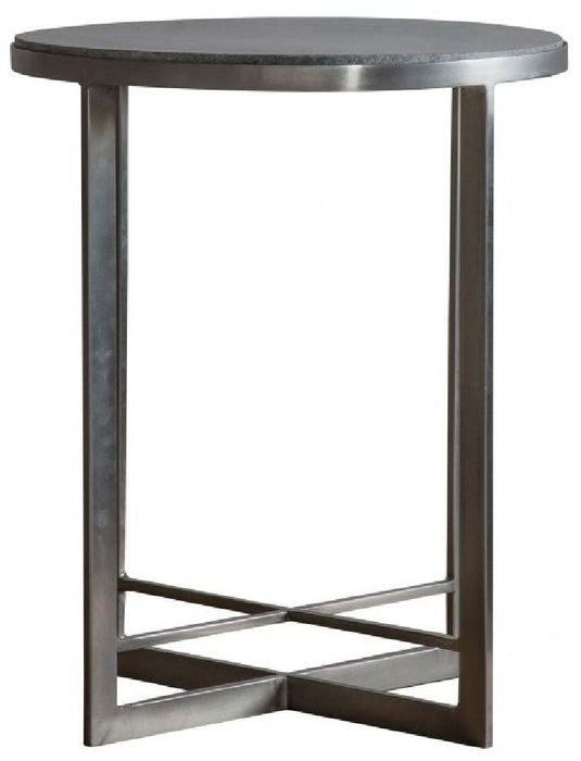 Necton Silver Marble Effect Round Side Table