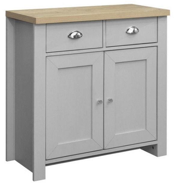 Highgate Grey and Oak Effect Small Sideboard - 2 Doors