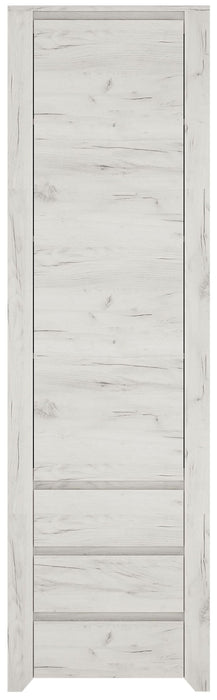 Angel White Oak Tall Narrow One Door 3 Drawer Narrow Cupboard