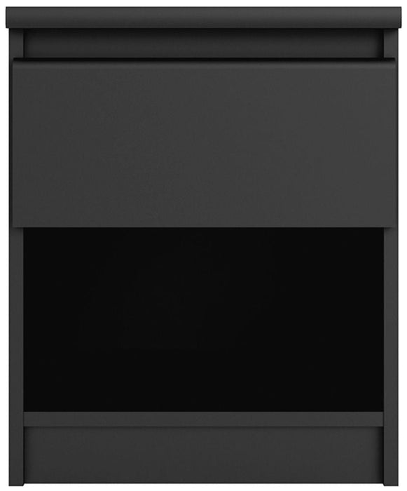 Naia Bedside 1 Drawer 1 Shelf in Black Matt