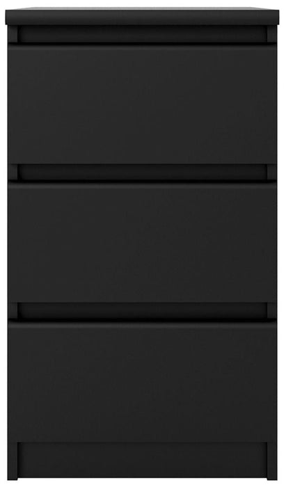 Naia Bedside 3 Drawer in Black Matt