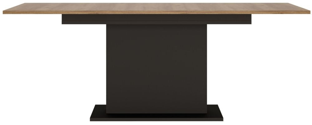 Brolo 6 Seater Extending Dining Table with Walnut and Dark Panel Finish