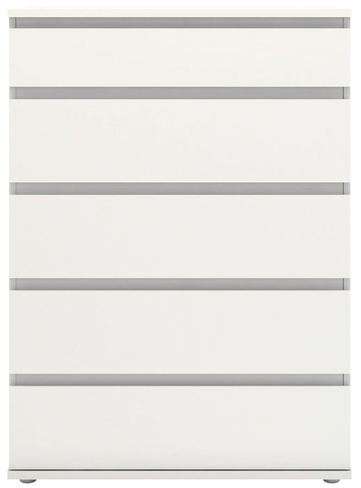 Nova Chest of 5 Drawer in White