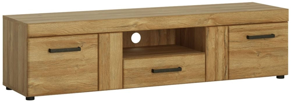Cortina 2 Door 1 Drawer Wide TV Cabinet in Grandson Oak