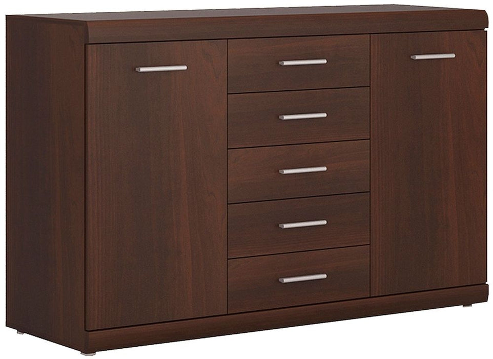 Imperial 2 Door 5 Drawer Sideboard in Dark Mahogany Melamine