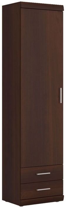 Imperial Tall 1 Door 2 Drawer Narrow Cabinet in Dark Mahogany Melamine