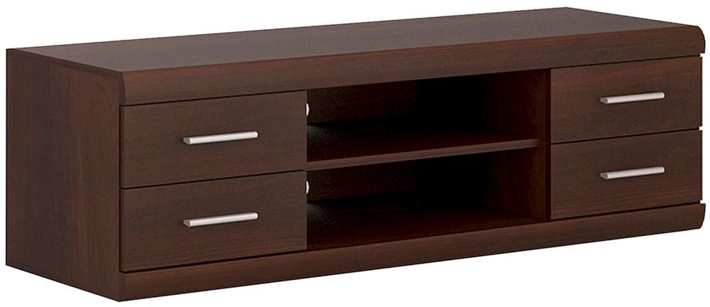Imperial Wide 4 Drawer TV Cabinet in Dark Mahogany Melamine