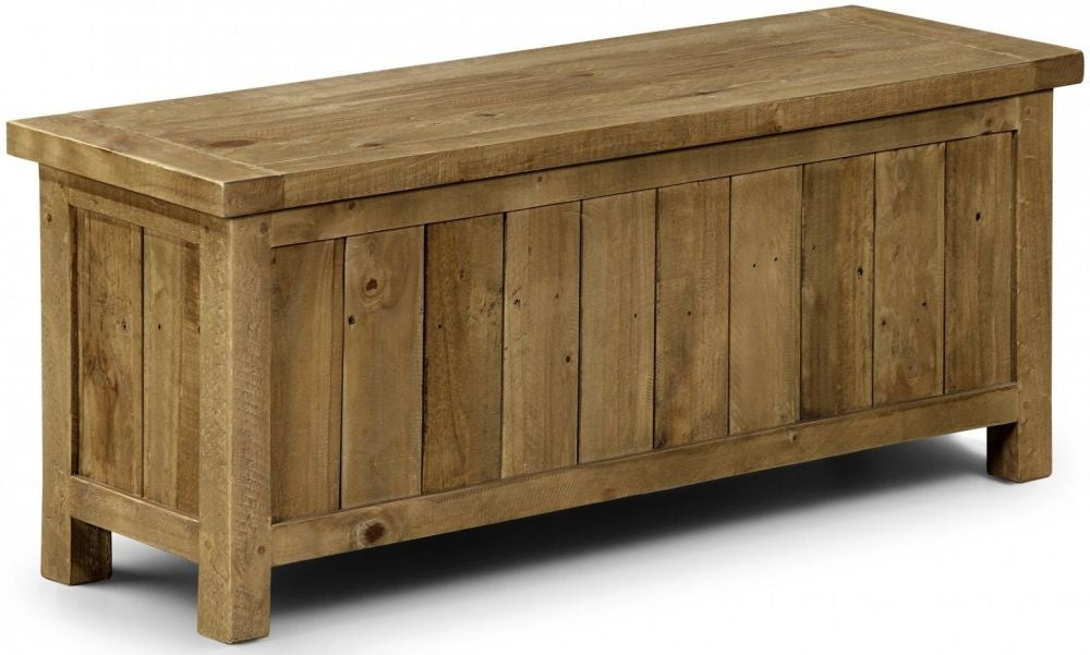 Aspen Rough Sawn Pine Storage Bench