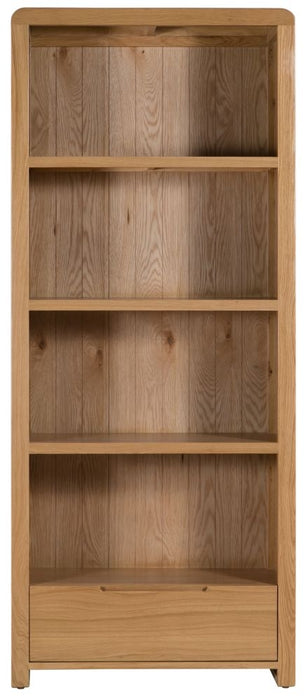 Curve Oak 1 Drawer Bookcase