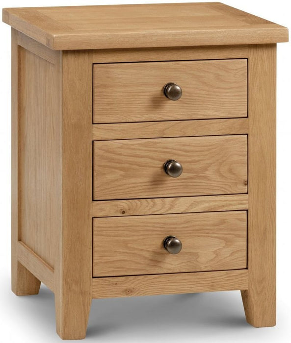 Marlborough Waxed Oak 3 Drawer Bedside Cabinet