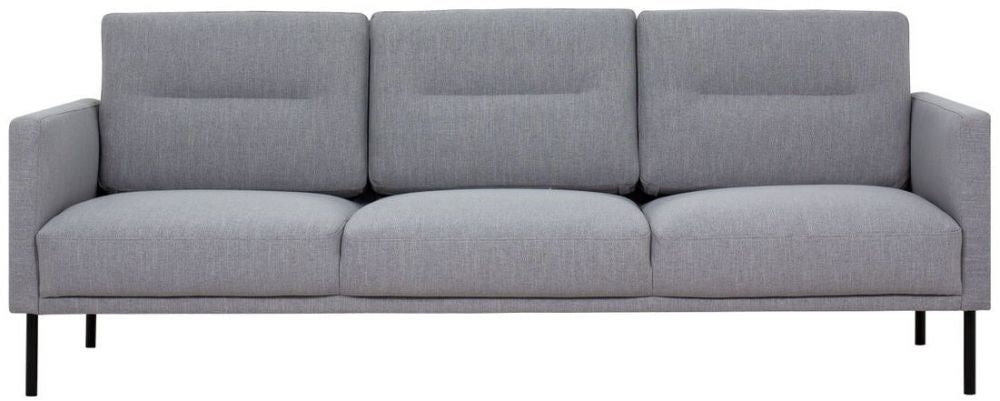 Larvik Grey Fabric 3 Seater Sofa with Black Legs
