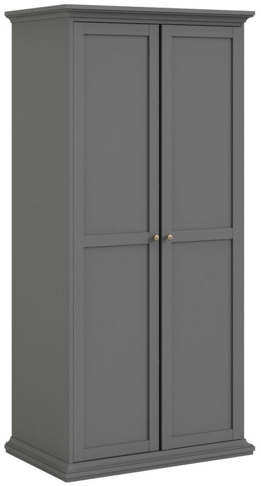 Paris Wardrobe with 2 Door in Matt Grey