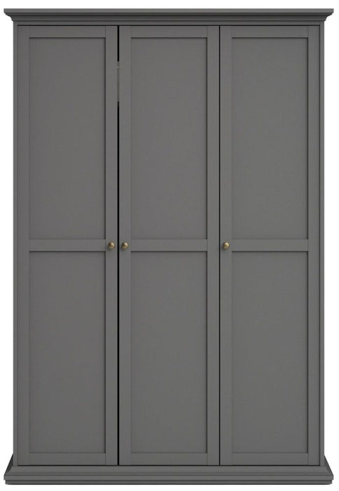 Paris Wardrobe with 3 Door in Matt Grey