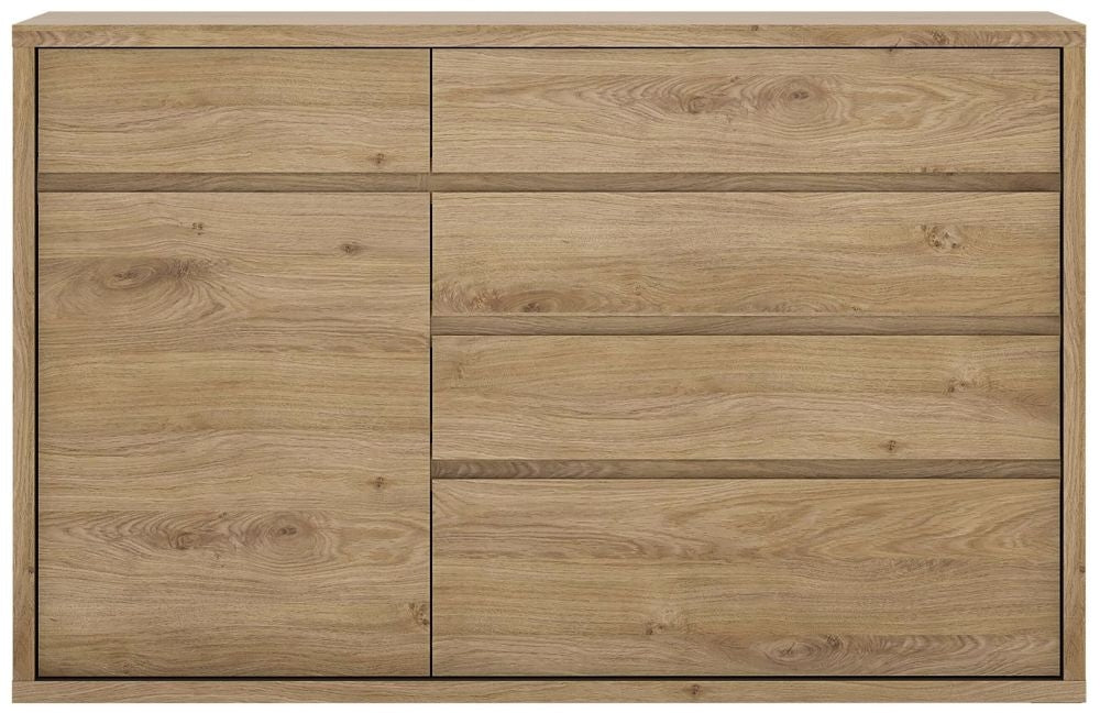 Shetland Oak 1 Door 5 Drawer Cupboard
