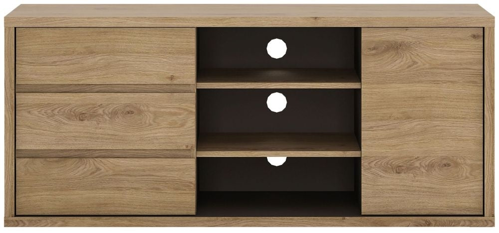 Shetland Oak 1 Door 3 Drawer TV Cabinet