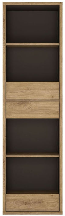 Shetland Oak Tall Narrow 3 Drawer Bookcase