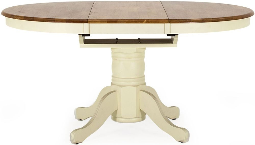 Vida Living Cotswold Buttermilk Round 2 Seater Extending Pedestal Dining Table