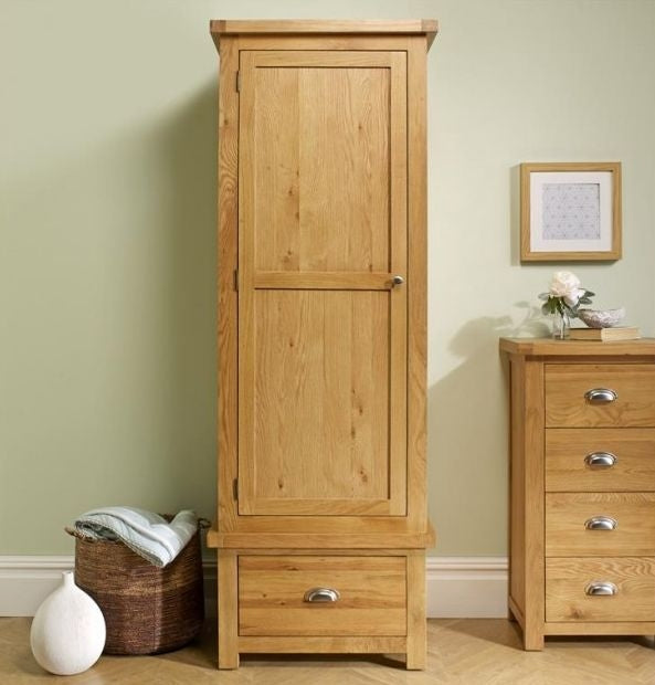 Woburn Rustic Oak 1 Door Wardrobe
