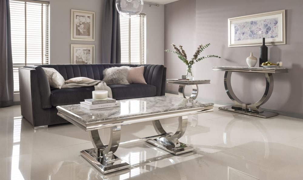 Vida Living Arianna Grey Lamp Table