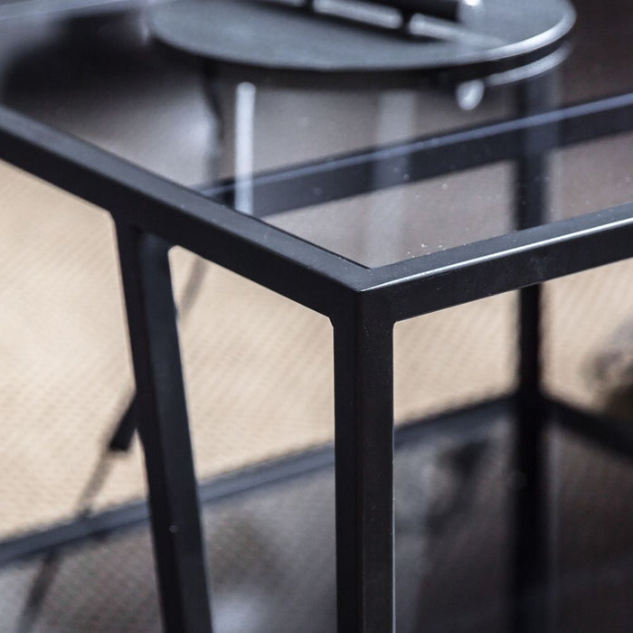 Putney Black Glass Side Table