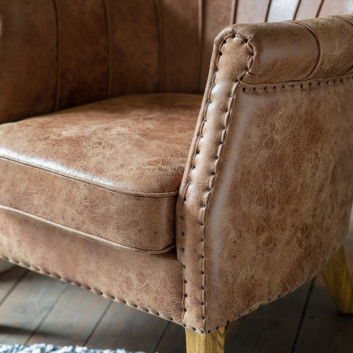Hickman Brown Leather Armchair