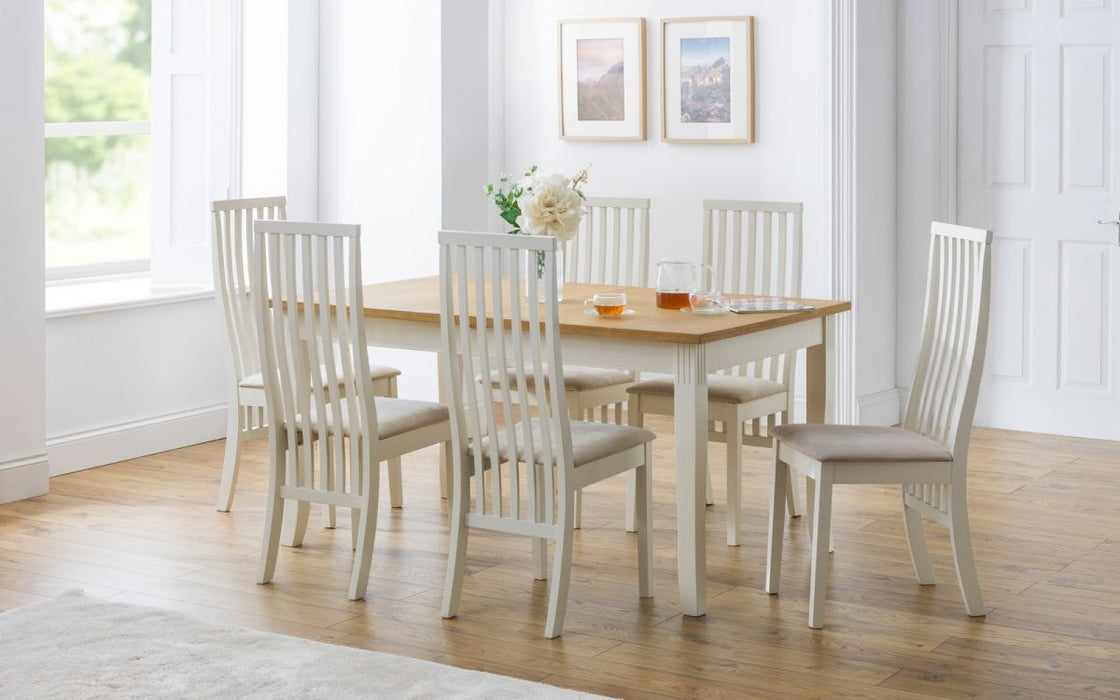 Davenport Ivory Lacquered Painted 6 Seater Extending Dining Table