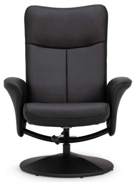 Lugano Black Leather Recline Chair
