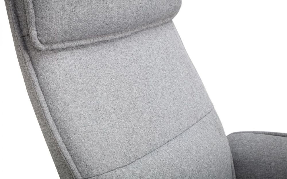 Aria Grey Linen Fabric Recliner Chair and Stool
