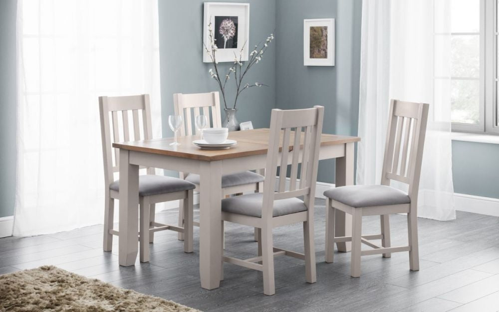 Richmond Elephant Grey 4 Seater Extending Dining Table