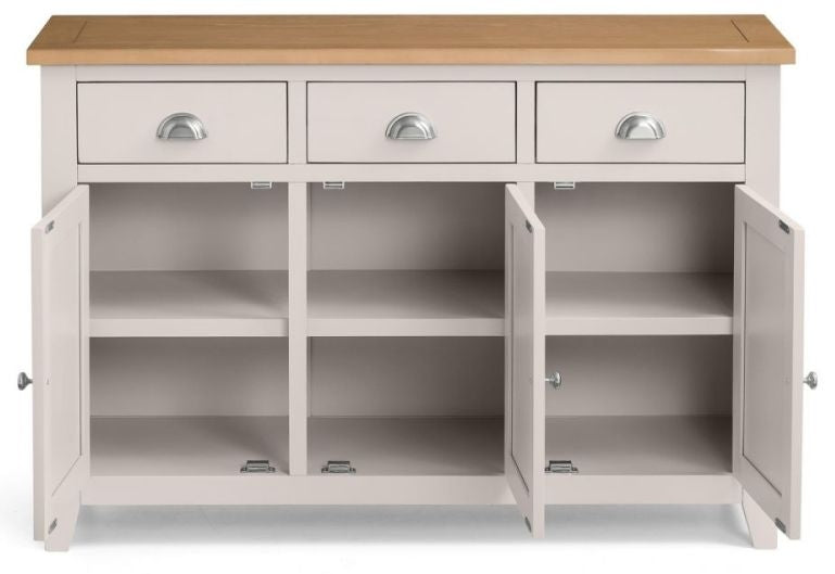 Richmond Elephant Grey 3 Door 3 Drawer Sideboard