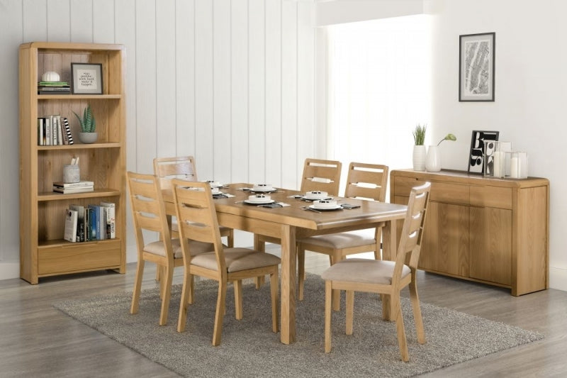 Curve Oak 3 Door 3 Drawer Sideboard