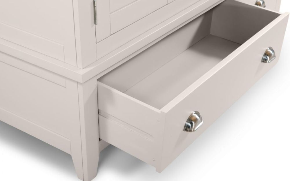 Richmond Elephant Grey Lacquered 2 Door 1 Drawer Wardrobe