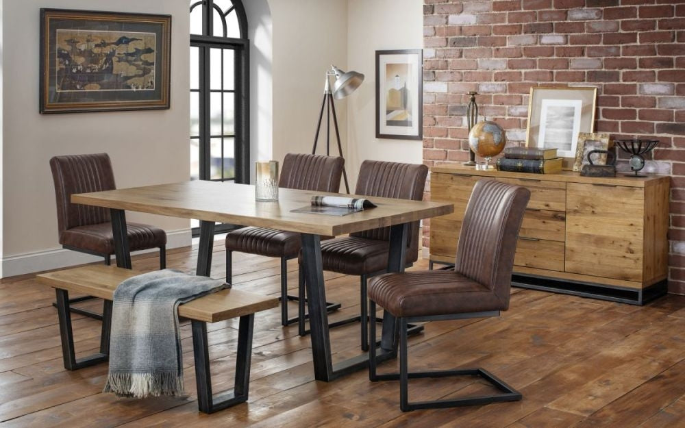 Brooklyn Rustic Oak Dining Bench