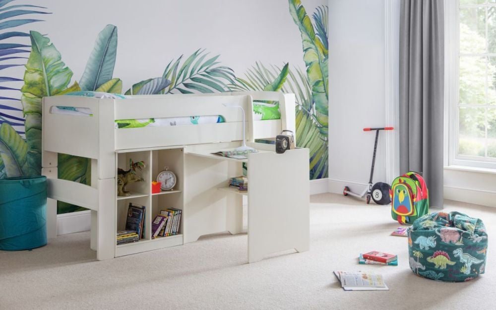 Pluto Stone White Midsleeper Bed