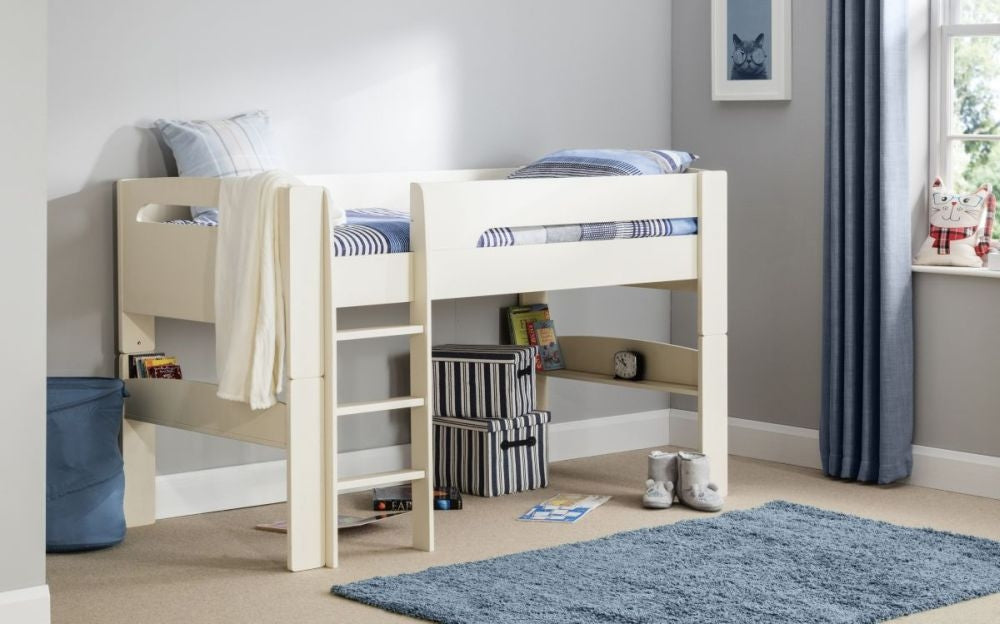 Pluto Stone White Midsleeper Bed