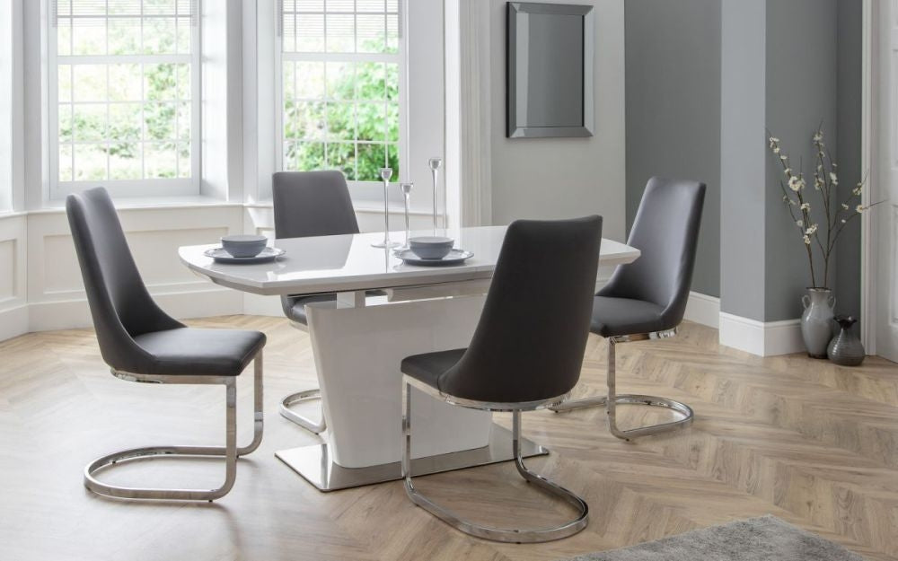 Como White High Gloss 6 Seater Extending Dining Table