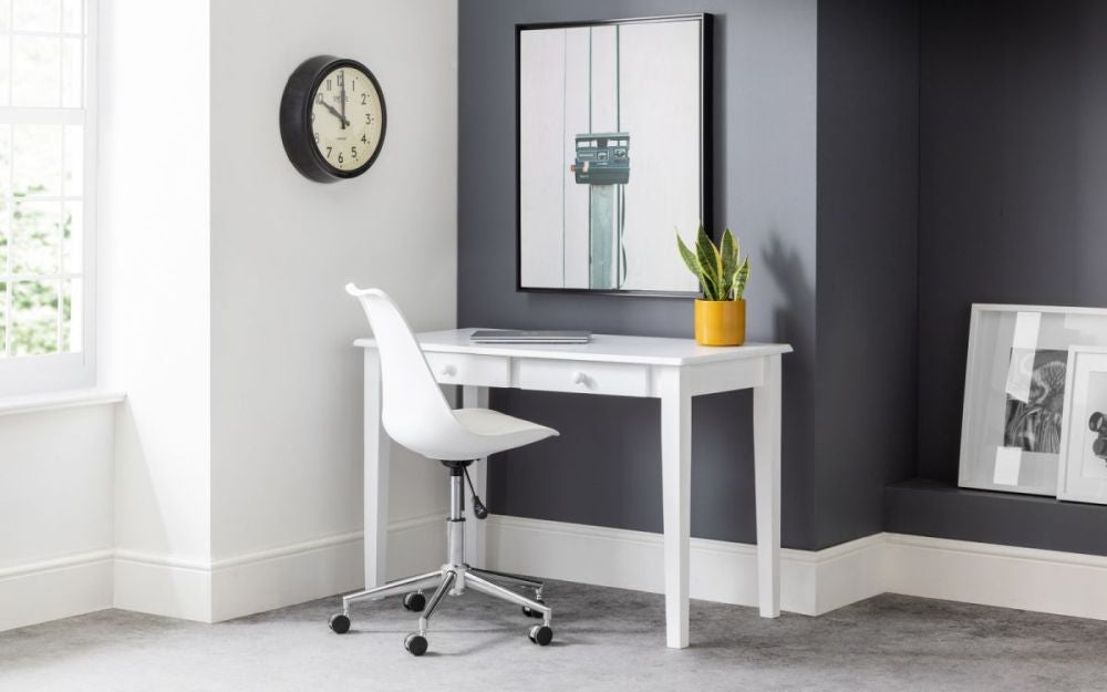 Carrington White 2 Drawer Desk