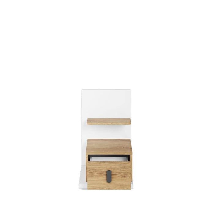 Massi Natural and White Bedside Table
