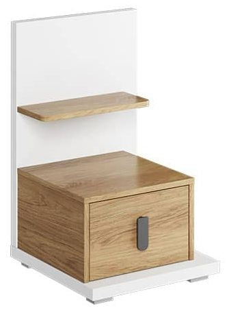 Massi Natural and White Bedside Table