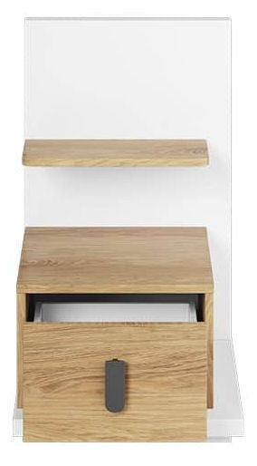 Massi Natural and White Bedside Table
