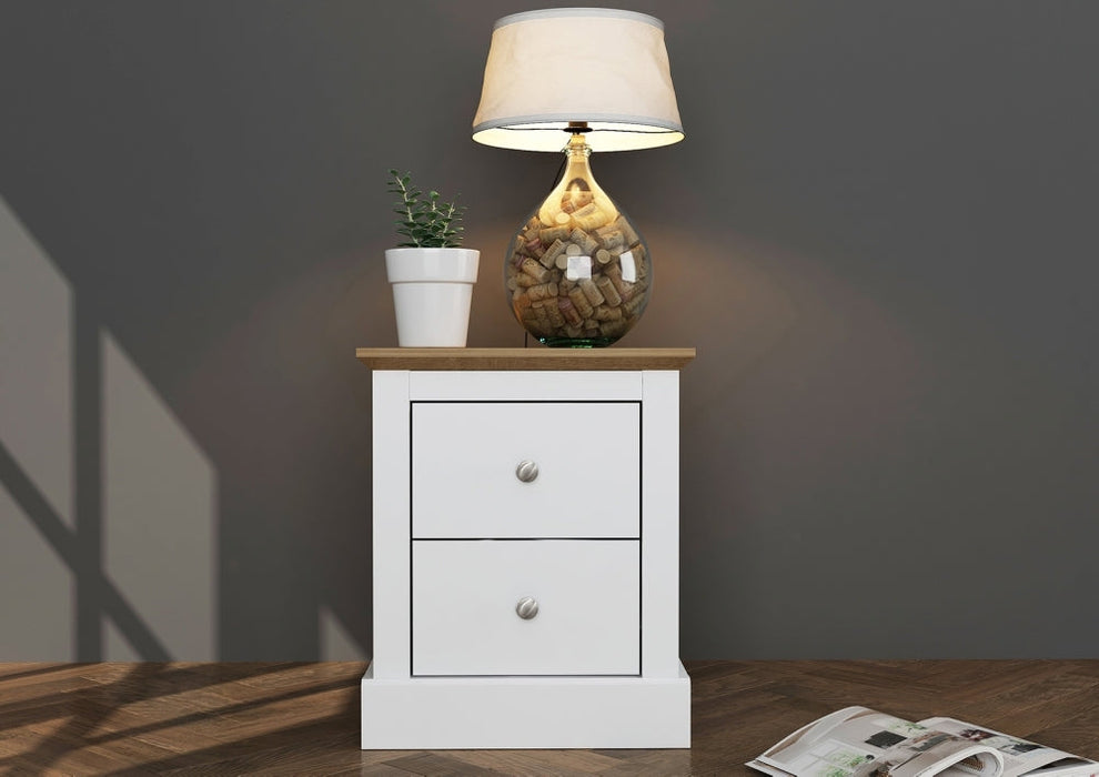 Devon White Bedside Cabinet