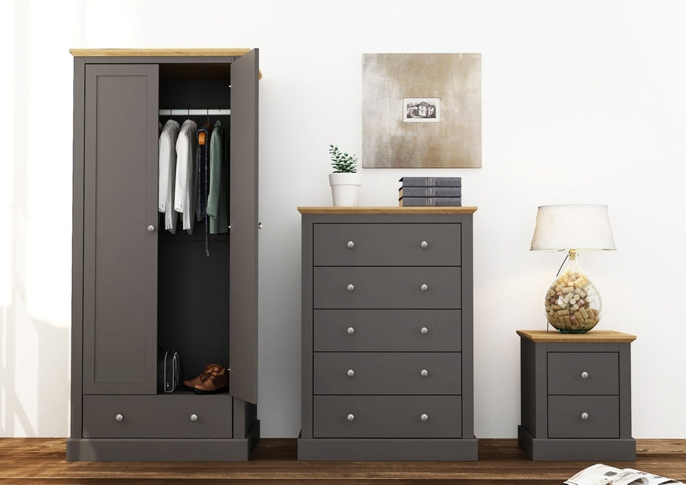 Devon Charcoal 2 Door Wardrobe