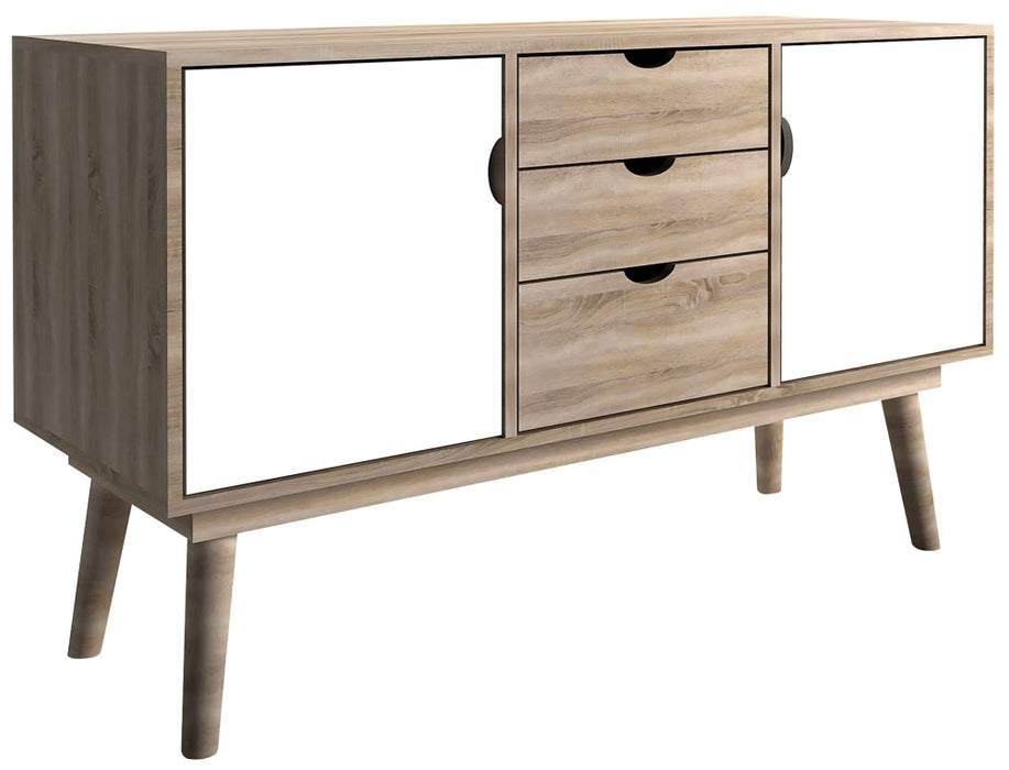 Scandi Oak 2 Door Sideboard - White